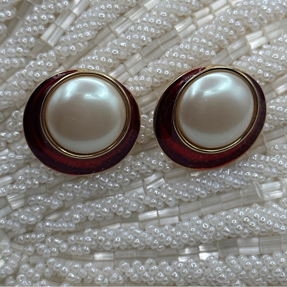 Vintage YSL enamel stud earrings #50